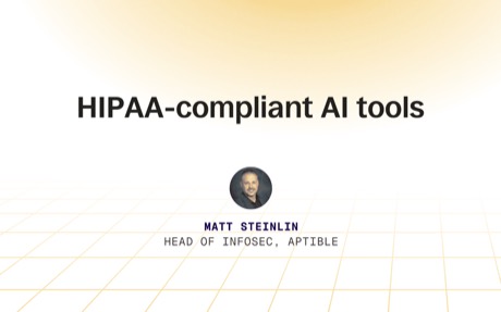 Aptible guide cover: HIPAA-compliant AI tools